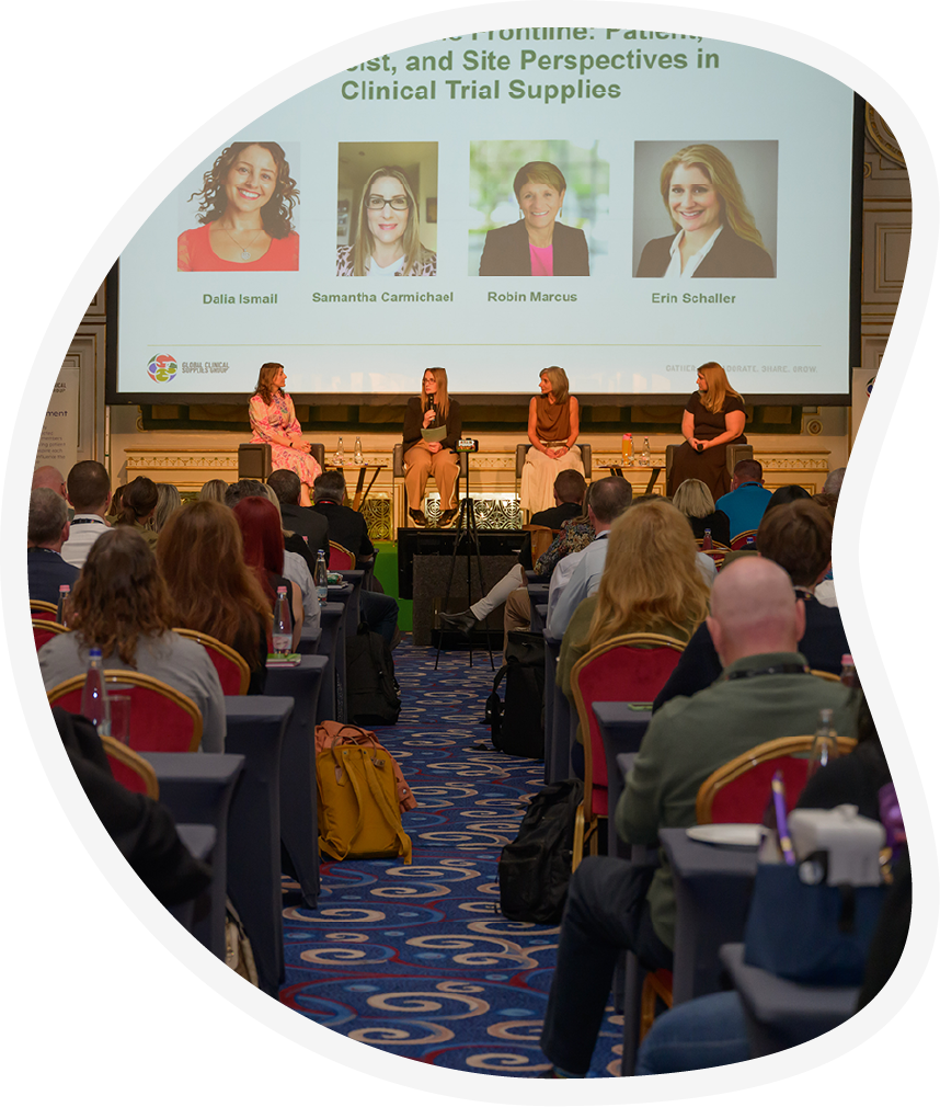 Clinical supply leader speaking at a conference